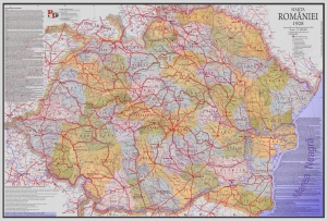 Harta România Mare 1928 cu reprezentarea judeţelor